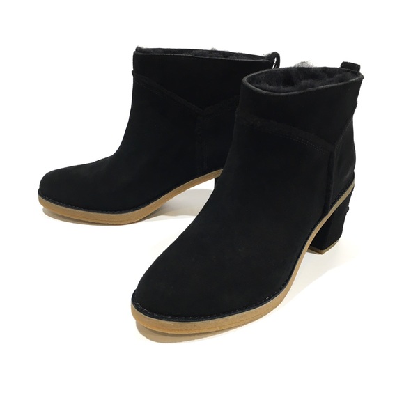 UGG Kasen II Ankle Boots -Black Suede -Block Heel -Women’s US 9 -New - Picture 4 of 9